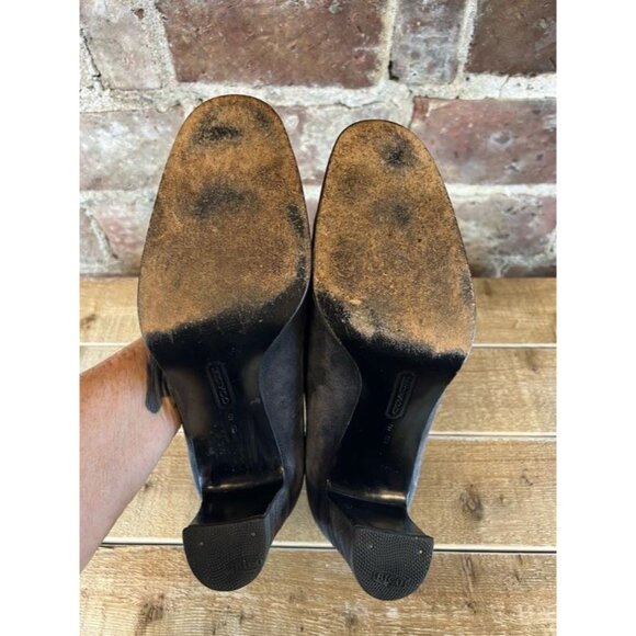 Coach Women's Naomi Gray Suede Pumps Stacked Block Heel Round Toe Size 9 - Picture 12 of 12